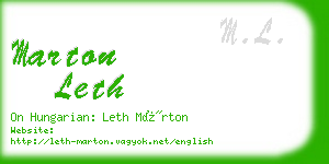 marton leth business card